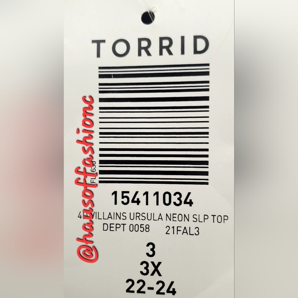 TORRID Ursula Neon Disney Villains Sleep Top! - Picture 10 of 10
